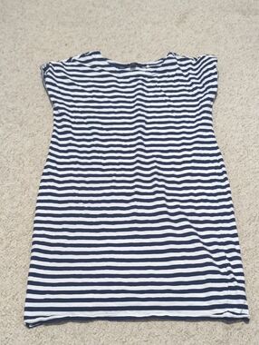 next Navy & White Striped Tee Dress